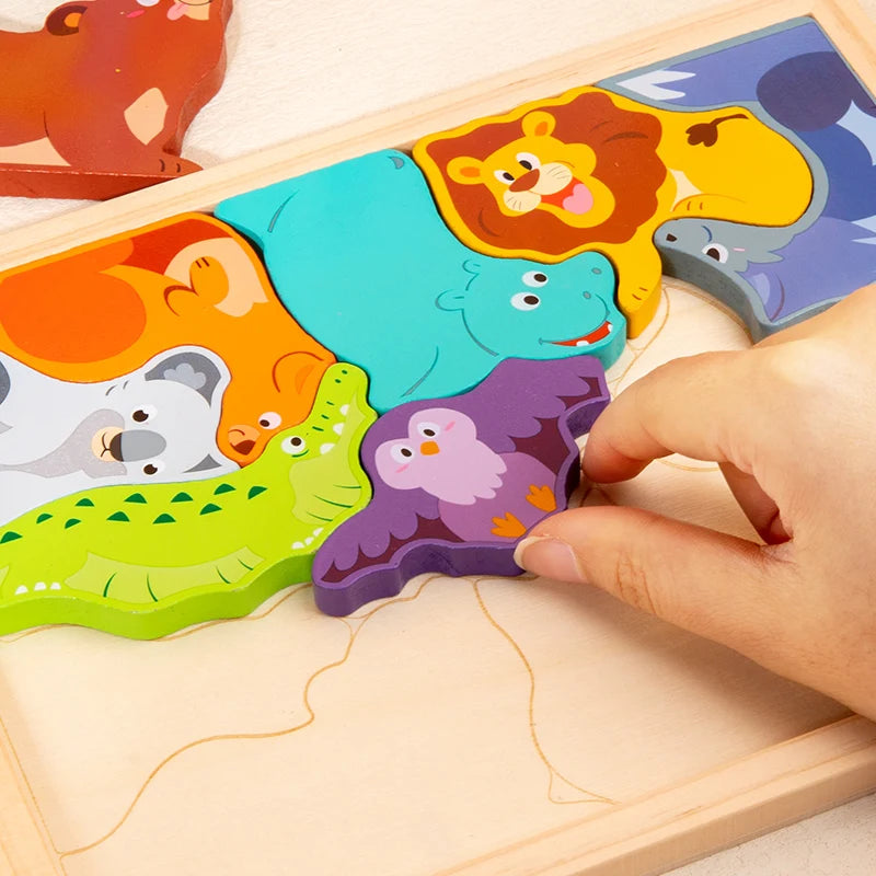 Woodies™ | Ontwikkel een fijne motoriek | Houten dieren puzzel